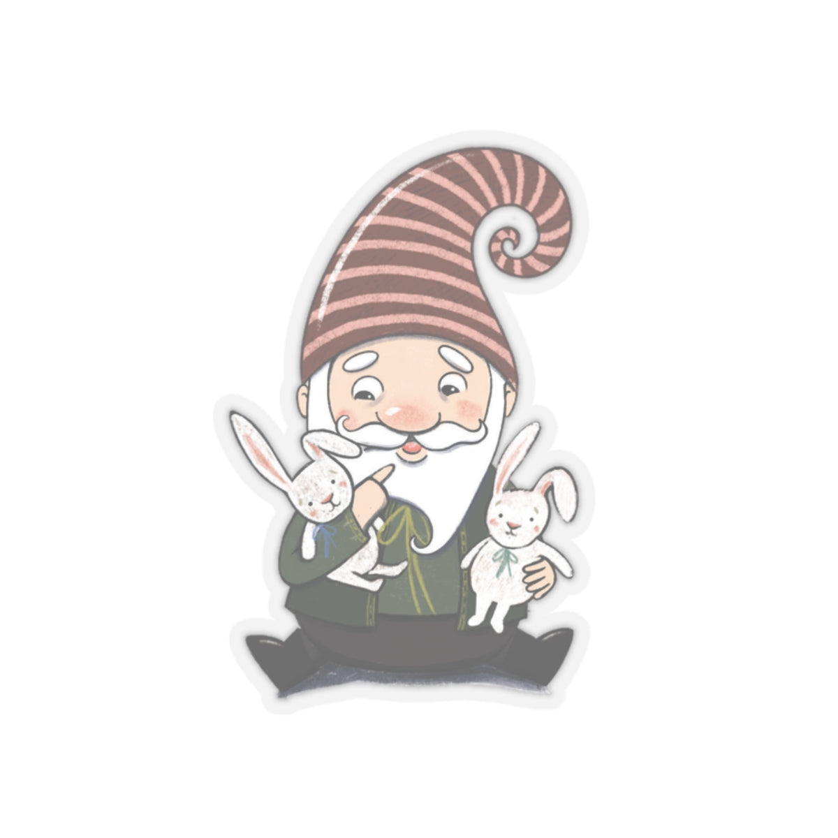 The Imposter - gnome with bunnies - Kiss-Cut Stickers