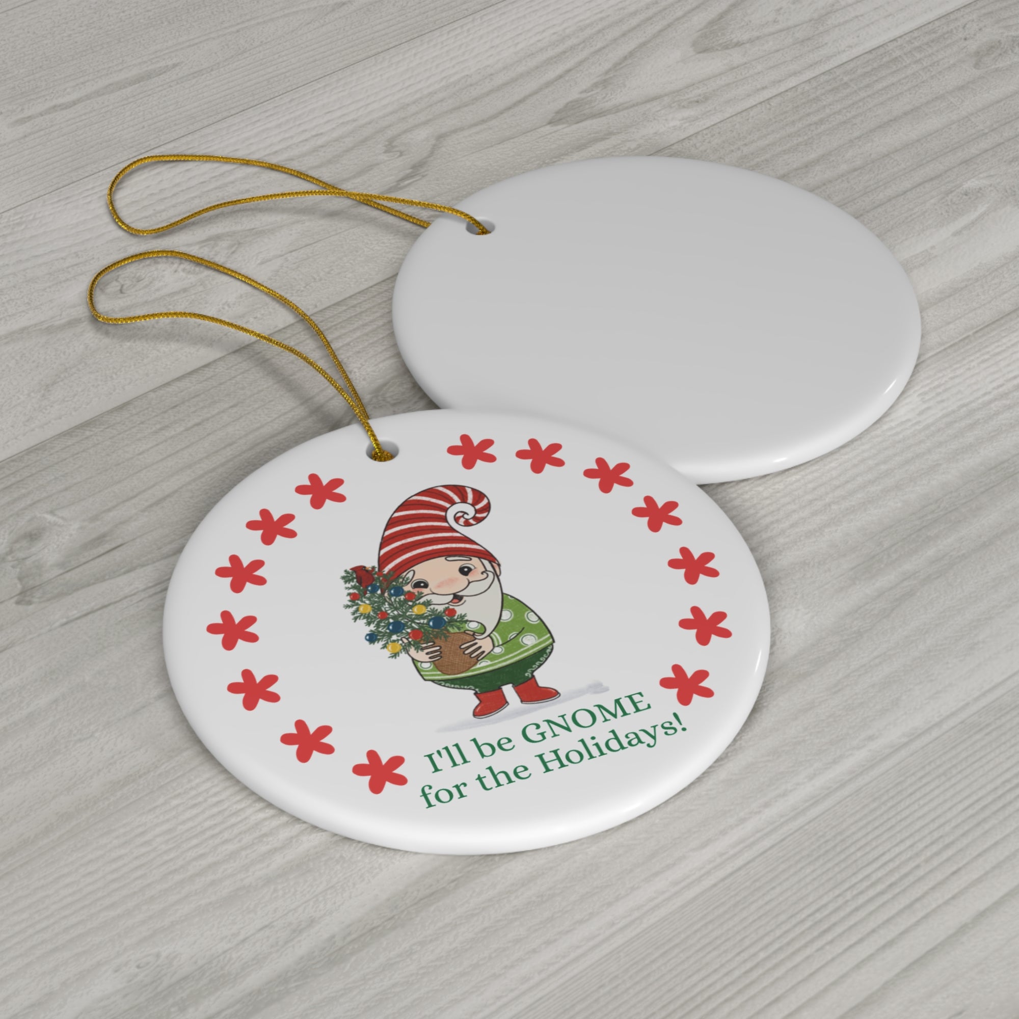 I'll be GNOME for the Holidays - Christmas Ornament