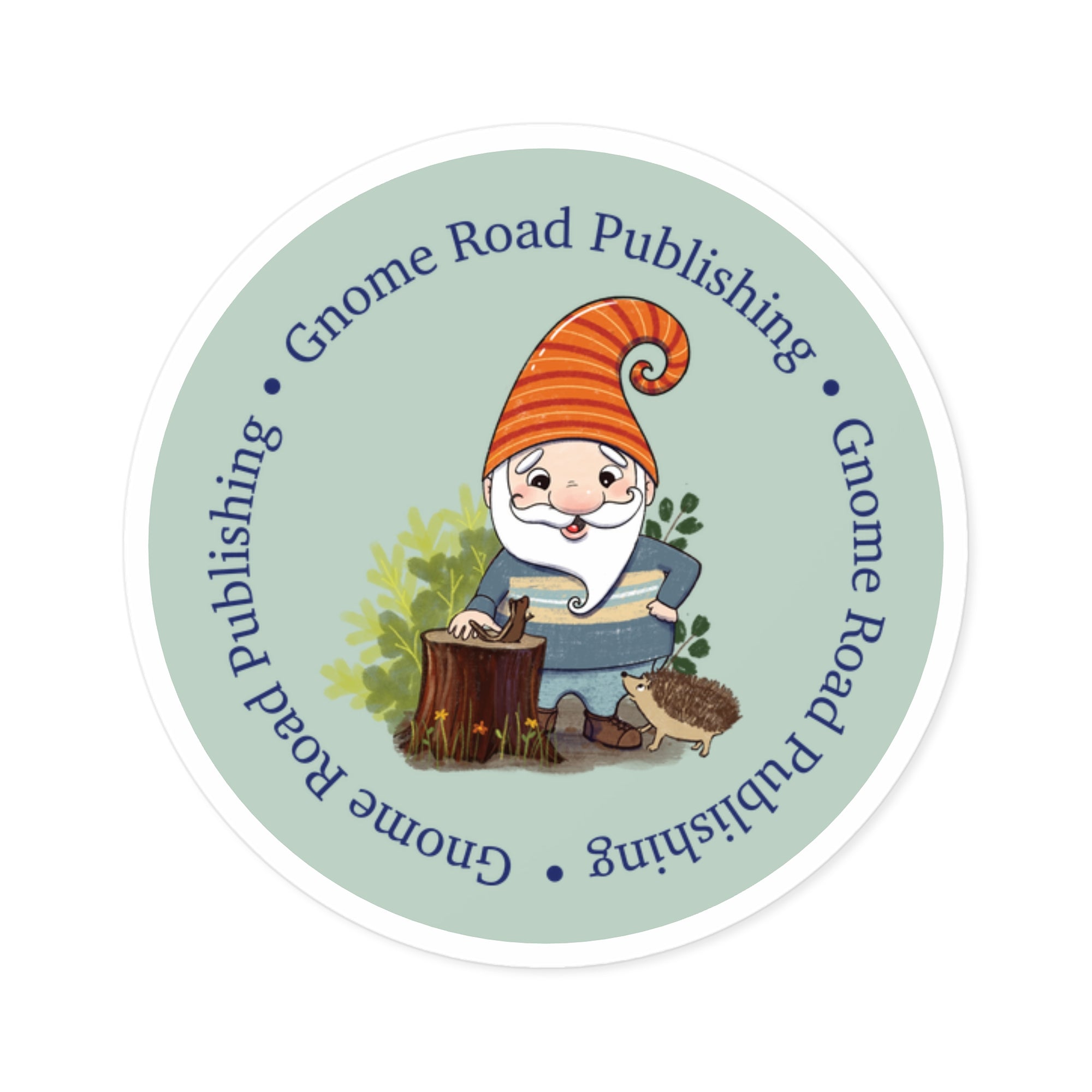 Hedgehog Gnome - Gnome Road Publishing - Round Stickers, Indoor\Outdoor