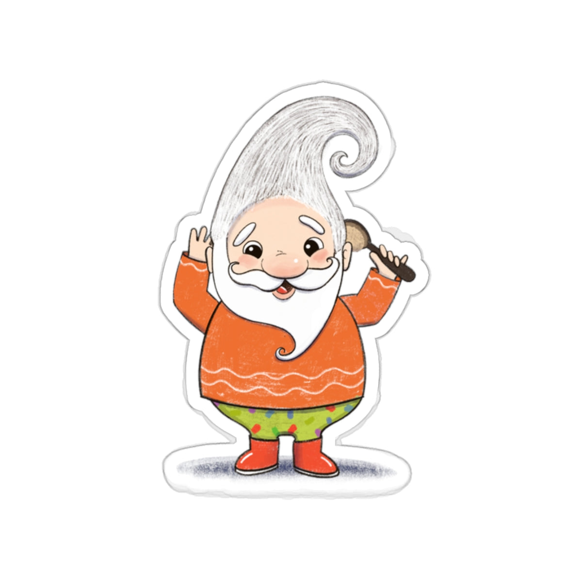 I Rock My Hair - Gnome  - Kiss-Cut Stickers