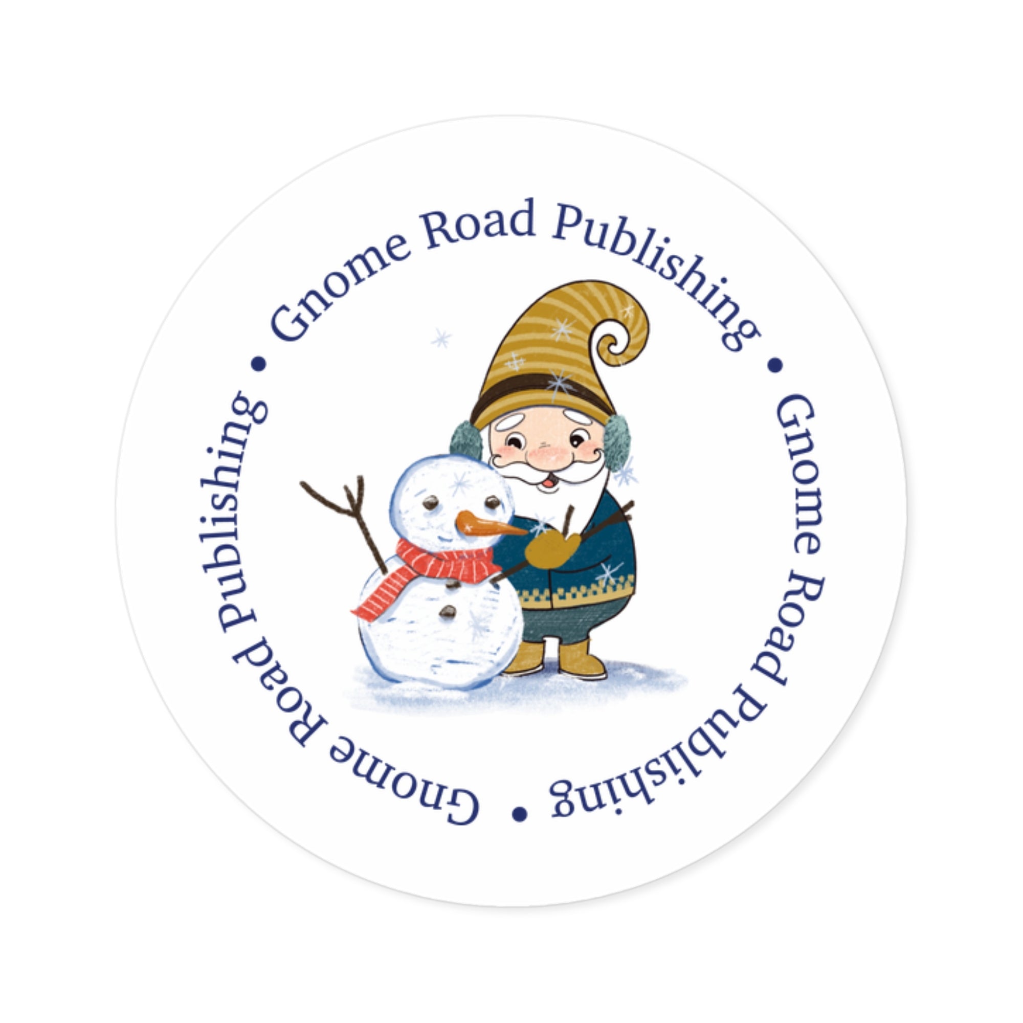 Winter Gnome - Gnome Road Publishing - Round Stickers, Indoor\Outdoor